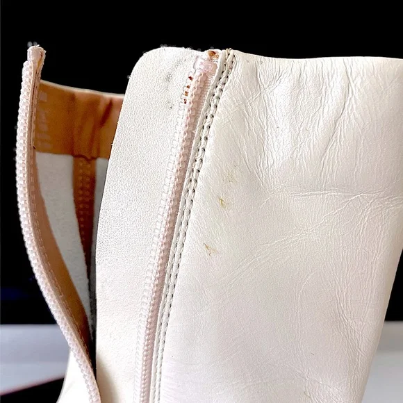 ZARA Ivory Soft Leather High Heeled Ankle Boots - Picture 9 of 16